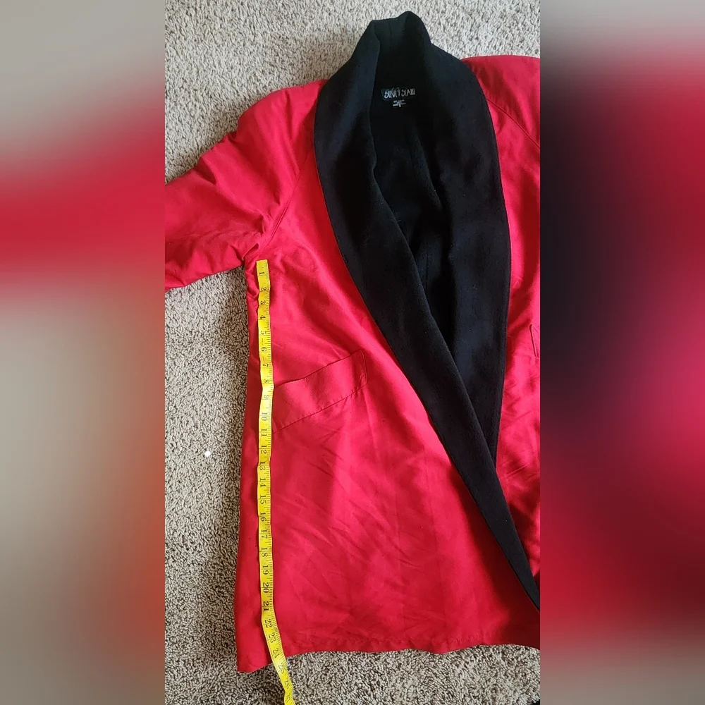 Swing Coat, Vintage Steve By Searle, Size 8 Women, RedBlack, Wool Lining, Peaco - Picture 8 of 10